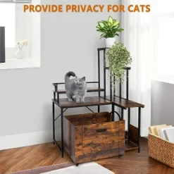 Hidden Litter Box Furniture With Flower Stand Corner Wooden Cat Washroom Pullable Carrying Tray, Pullable Cabinet -BlueBuffalo Sales Store GUEST d12007ff 7e6b 482a 96df 8615cb28287e