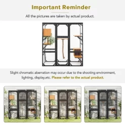 Outdoor Cat House, DIY Cat Enclosure, Cat Catio With Double Enter Doors, Balcony Cat Playpen With Platforms & Double Condos For 1-3 Cats - ModernLuxe -BlueBuffalo Sales Store GUEST d130de17 6eba 4496 a787 2d67aee7e8c6