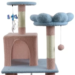 SEVOBAL Pet Tower Floral Cat Tree With Spacious Condo And Hammock, Multi-Level Playground For All Age Cats Playing, Sleeping, Blue, 20"*20"*14.4" -BlueBuffalo Sales Store GUEST d142f818 d8c5 4121 b9a7 65412d3dded0