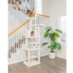 Armarkat B7801 Classic Real Wood Cat Tree In Ivory, Jackson Galaxy Approved, Six Levels With Playhouse And Rope SwIng -BlueBuffalo Sales Store GUEST d1c43541 ac2b 4543 b9e3 e0baf459586d