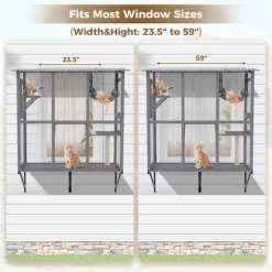 Gulches 61in H X 48in W X 24in D SkyWindow Cat Catio Gray 1 Pack Multi Cat Livestock Supplies Product Type -BlueBuffalo Sales Store GUEST d1d7c84e b034 4167 9b6a b6df92c4a1da