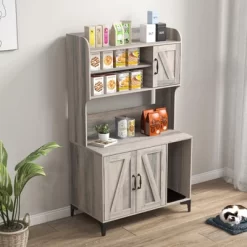 Large Cat Litter Box Enclosure Furniture With 3 Open Shelves And Storage Cabinet, Farmhouse Cat House Washroom -BlueBuffalo Sales Store GUEST d1d96f57 4f82 46f6 89b9 dc68d412ec2b