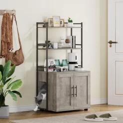 2-in-1 Cat Litter Box Enclosure With 3 Shelves And Door 17 2-in-1 Cat Litter Box Enclosure With 3 Shelves And Door -BlueBuffalo Sales Store GUEST d1f8eb43 dcc9 4cf9 9ab7 5032f9604e70