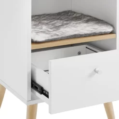 Sam's Pets Becky 28" Single Rest Cat Tree With Drawer In White -BlueBuffalo Sales Store GUEST d21750c9 b939 4f99 819a 600327424b27