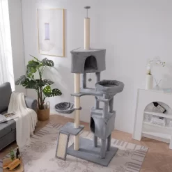 Multi-Level Cat Tree, Cat Tower With Scratching Post, Condo, And Extended Platform For Cats To Play And Sleep