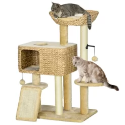 Lyngins 38 Inch Cat Tree,Cat Tower With Scratching Posts,Ramp,Condo,Toy Balls,Platform,Bed For Indoor Cats,Beige -BlueBuffalo Sales Store GUEST d273f132 52ca 4e44 9b5b 8ec4e6c1645c