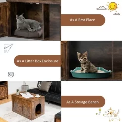 Costway Wooden Cat Litter Box Enclosure Hidden Cabinet Furniture W/ Divider Pet House 13 Costway Wooden Cat Litter Box Enclosure Hidden Cabinet Furniture W/ Divider Pet House -BlueBuffalo Sales Store GUEST d2d600e1 ccef 4a49 8b2d 61f66cdd3884