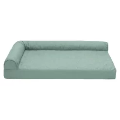 FurHaven Paw-Quilted Cool Gel Top Deluxe L-Chaise Dog Bed
