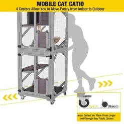 Aivituvin Medium Wooden Outdoor Cat Catio With Wheels| Connecting With Window-AIR22-M -BlueBuffalo Sales Store GUEST d311b305 f0a4 462d 8768 c5dfdf07d453