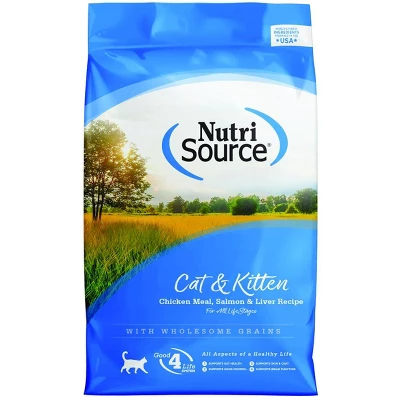NutriSource Chicken, Salmon And Liver With Wholesome Grains Dry Cat Food - 6.6LB 1 NutriSource Chicken, Salmon And Liver With Wholesome Grains Dry Cat Food - 6.6LB