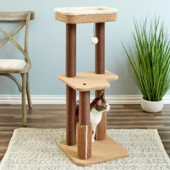 Two By Two Lansing - Beige Scratching Post Cat Furniture - 39.6 In. Tall