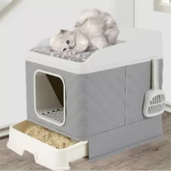 Artloge Jumbo 2 In 1 Enclosed Self Cleaning Cat Litter Box Kitten Tray Toilet Cabinet With Litter Scoop & Cushion Mat For Kittens Furniture -BlueBuffalo Sales Store GUEST d418825a b522 492b b0d0 4209b4aeed63