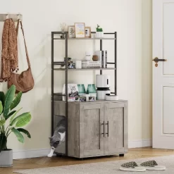 ODK Cat Litter Box Enclosure With Shelf Storage, Enclosed Litter Box - Large Cat House Furniture With Ventilation Holes, Easy Clean Pet Cabinet -BlueBuffalo Sales Store GUEST d4857ab4 8040 47b0 bd33 d107b07452f4