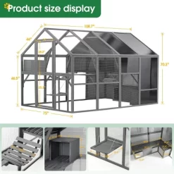 Comprehensive Cat House, Cat House For Outside With 56Ft² Activity Area, Large Walk-In Cat Cage With A 58" Tall-Cuddlewood -BlueBuffalo Sales Store GUEST d4ebee5c 60c9 4e6d 935d 422817d76063