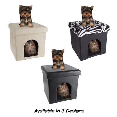 Pet Adobe Multipurpose Pet House Ottoman – 15" X 15" X 15", Black 3 Pet Adobe Multipurpose Pet House Ottoman – 15" X 15" X 15", Black - Image 3