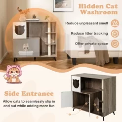 Tangkula Cat Litter Box Enclosure 5-in-1 Enlarged Cat Litter Cabinet Furniture -BlueBuffalo Sales Store GUEST d841bf0c e594 44d3 ac94 cd00741c65fe