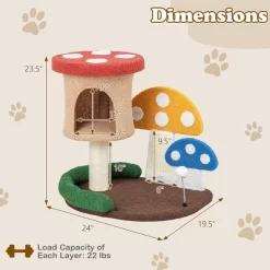 Tangkula 23.5 Inch Tall Mushroom Cat Activity Center W/ Scratching Board & Spring Ball -BlueBuffalo Sales Store GUEST d8508d4a beb3 49b3 981e 25f2082d1422