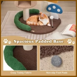 Costway 23.5 Inch Tall Mushroom Cat Activity Center With Scratching Board & Spring Ball -BlueBuffalo Sales Store GUEST d8b841f3 a50e 4887 8404 25cfc2bcc8df