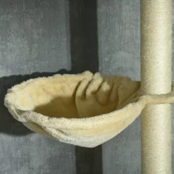 Chery Life Floor To Ceiling Cat Tree, Adjustable Height, Cat Climbing Tower With Carpeted Platforms, Cozy Bed, Hammock, Scratching Posts, Toy Balls -BlueBuffalo Sales Store GUEST d9703c03 f680 4c63 b10a 36387138c01e 1