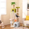 Tangkula 71" Large Cat Tree Multi-level Cat Tower Furniture W/ Scratching Ramp