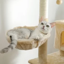 DOMETOUR Multi-Functional 56.2"H Cat Tree Cat Climbing Frame, Cat Tower With Scratching Post/2 Condos/Top Perch/Hammock/Ladder/Dangling Ball -BlueBuffalo Sales Store GUEST da7bd8f0 cd9b 4b41 a427 f2e12bfc3b7e