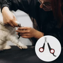 Unique Bargains Durable Pet Nail Clippers 4.72"x2.36" Red Black 1 Pc