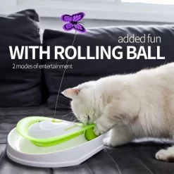 All For Paws Allforpaws Interactive Cat Toy Roll Around Flutter Bug Cat Toys, Indoor Automatic Cat Toy For Enrichment