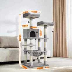 56.3in Cat Tower For Large Cats Indoor Cat Tree Cat Condo With Scratching Posts, Hammock, Plush Perch, Cat Furniture -BlueBuffalo Sales Store GUEST db207349 6afa 41d9 90bb 4d40d10b0b24