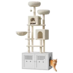 75.6-Inch Tall Cat Tree With Litter Box Enclosure, 2-in-1 Modern Large Cat Tree With Hidden Litter Box Furniture, Indoor Cats Tower With Double Condos -BlueBuffalo Sales Store GUEST db29c6e6 ca4b 4332 862f 4a107aeb130e 1