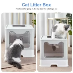 Extra Large Enclosed Cat Litter Tray Box: Foldable Top Entry Cats Toilet With Lid Hooded Kitten Litter Tray & Scoop For Cats Indoor Kittens -BlueBuffalo Sales Store GUEST dbe81869 a73f 4762 8e9e e2e9a6ce07df