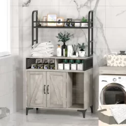 Wood Cat Litter Box Enclosure With Shelves And Doors, Hidden Cat Washroom Storage,Grey -BlueBuffalo Sales Store GUEST dd4369db badb 4a1c 8e58 388b758d48e9