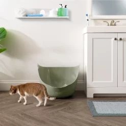 IRIS USA Cat Litter Box With High Walls And Handles, Made With Flexible Plastic, Sage Green -BlueBuffalo Sales Store GUEST dd612d5b 9478 4352 bb76 8b0e90277850