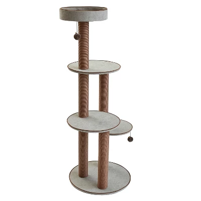 Two By Two Bloomfield - Gray Scratching Post Cat Furniture - 59.3 In. Tall 5 Two By Two Bloomfield - Gray Scratching Post Cat Furniture - 59.3 In. Tall - Image 5