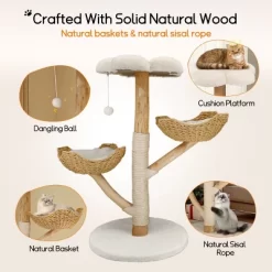 Artloge 2/3Tiers Wooden Cat Climbing Tree Indoor Cat Tree Activity Tower Cozy Kitten Play House With Plush Cushion & Sisal Scratch Post & Dangling Toy -BlueBuffalo Sales Store GUEST de063179 6b3e 4829 ba7d d2508e1bd323