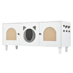 Gulches Cream White Cat Cabinet - Stylish Litter Box With Scratching Door -BlueBuffalo Sales Store GUEST de8fd6f2 caf6 4da3 8ede 4a7c05b98baf
