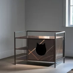 FURNIinspire Cat Litter Box Furniture With A Barn Door Hidden Litter Box With Open Storage Spaces,30.3"*21.2"*23.2" -BlueBuffalo Sales Store GUEST df42bcde 5c61 4838 9615 755584979102