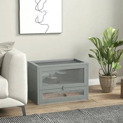 Resenkos Pet Mouse Cage, Hedgehog Cage,2-Level Hamster Cage With Openable Top, Door, Shelf, Ladder, Gray 11 Resenkos Pet Mouse Cage, Hedgehog Cage,2-Level Hamster Cage With Openable Top, Door, Shelf, Ladder, Gray - Image 11