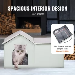 VEVOR Heated Cat House, Outdoor Kitty Shelter With Adjustable Temperature And Timer, 600D Oxford Cloth Foldable Cat Shelter, Green (Large) -BlueBuffalo Sales Store GUEST dfab6ab1 b698 48f2 8bf5 d8424dc14943