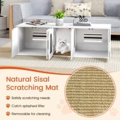 Tangkula 58" Hidden Cat Washroom Furniture W/ Double Rooms Sisal Scratching Mat -BlueBuffalo Sales Store GUEST e035774f 19d3 47e2 a376 5d90dc7e0ab8