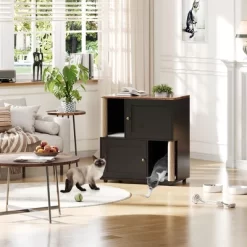 Cat Litter Box Enclosure With Dual Rooms For 2 Cats, Hidden Kitty Toilet Furniture Cabinet With Scratching Posts & Double-Layer Litter Mats -BlueBuffalo Sales Store GUEST e04cf0ca a541 4def a109 4561b563cfac