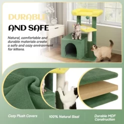 Karl Home 27.5 Inch Green Multi-level Cat Tower With Cat Scratching Post And Pad -BlueBuffalo Sales Store GUEST e085e8a6 3935 44f4 afce 773653ba97a9