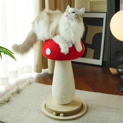 Vertical Cat Tree, Mushroom-shaped Cat Tree, Cat Scratching Post,equipped With A Stable Base And Durable Sisal Rope Cat Scratching Board. 4 Vertical Cat Tree, Mushroom-shaped Cat Tree, Cat Scratching Post,equipped With A Stable Base And Durable Sisal Rope Cat Scratching Board. - Image 4