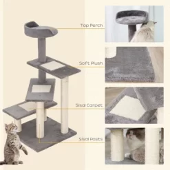YOOCOZZ PawHut 40" 5-Level Revolving Stair Cat Tree, Scratcher Climbing Activity Tower With Play Center And Resting Perch-Gray -BlueBuffalo Sales Store GUEST e168d763 74c6 4d54 9648 e916335a02e0 1