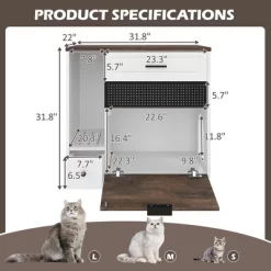 KTMBDW Cat Litter Box Enclosure, Hidden Litter Box Furniture, Farmhouse Indoor Cat House Washroom End Table -BlueBuffalo Sales Store GUEST e16ab9c6 b28d 42c1 8b24 5d6035c95ebb 1