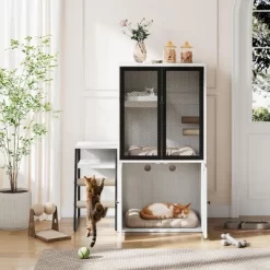 Cat Litter Box Enclosure With Door - Double Layer Cat House With Hammock, Ladder And Scratching Posts, Hidden Enclosed Litter Box Storage Furniture -BlueBuffalo Sales Store GUEST e1c140c7 bfba 4784 98fd 7c8131e2e8b0