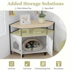 Tangkula Corner Cat Litter Box Enclosure End Table W/ Open Shelf 2 Entries Double Doors White 13 Tangkula Corner Cat Litter Box Enclosure End Table W/ Open Shelf 2 Entries Double Doors White -BlueBuffalo Sales Store GUEST e2395db7 67b4 47b6 bd0c ebbe3e38dd7d
