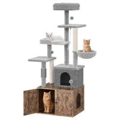 All-in-One Cat Tree W/Litter Box Enclosure - Modern Cat Tower W/Scratching Posts, Hammock, Condo & Hidden Storage -BlueBuffalo Sales Store GUEST e25b50be 56eb 434d ae16 f90024b380e4