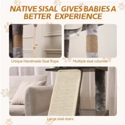 All-in-One Cat Furniture With Flush Nest，Cat Tree With Litter Box Enclosure，Space Capsule And Sisal Rope For Living Room, Grey -BlueBuffalo Sales Store GUEST e35b694a e2e4 4953 8a28 84c16d553e83