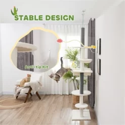 FURNIinspire Pet Tower Cat Tree, Cat Tower Cat Condo Cat Climbing Tower Cat Tree Tower For Indoor Cats Large, White, 17.3"*23.6"*100.4" -BlueBuffalo Sales Store GUEST e376ba10 19e4 4189 9f37 a2533ee6335a