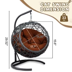 Chery Life Cat Swing Bed With Stand & Cushion, Rattan Wicker Swing Chair, Hanging Swinging Cat Bed For Cats, Small Dogs, And Small Animals -BlueBuffalo Sales Store GUEST e3d18af1 324e 4cb1 8745 4cb0a448960e